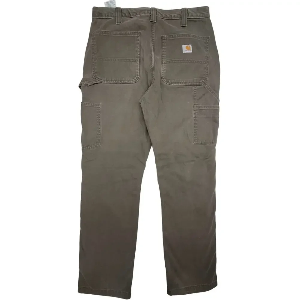 Carhartt Men’s 32x32 Carpenter Work Pants Brown Canvas Utility Double Knee Style